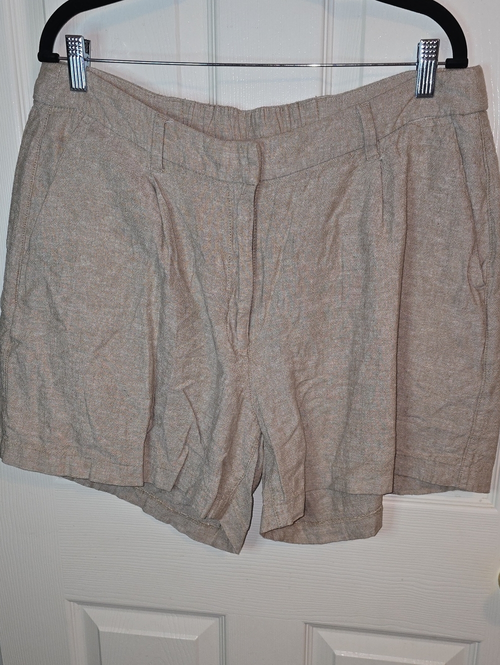 Old Navy Neutral Tan Linen-Blend Bermuda Shorts